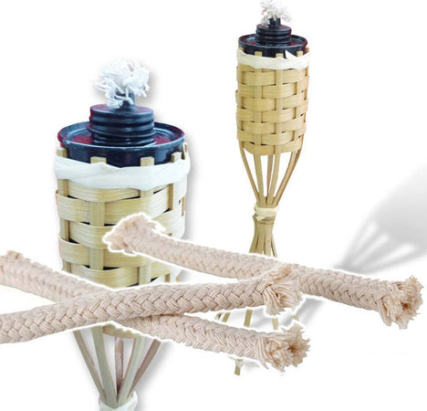 STOPPINO IN COTONE LUNGO CM 30 PER LE TORCE IN BAMBOO 6 PEZZI GIARDINO FERR Casa e cucina/Hobby creativi/Fabbricazione candele/Stoppini Trade Shop italia - Napoli, Commerciovirtuoso.it