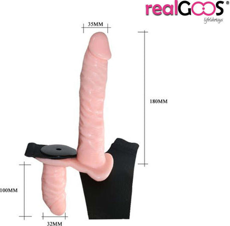 Strap On Fallo Realistico Doppia penetrazione Interno Esterno Per Lei Da Donna Indossabile Con Vibrazione Realgoos® Salute e cura della persona/Erotismo e contraccezione/Sex toys/Strap-on Kondorama - Martinsicuro, Commerciovirtuoso.it