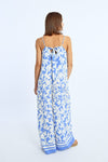Tuta Molly Bracken  fantasia azzurra ebianca con spalline