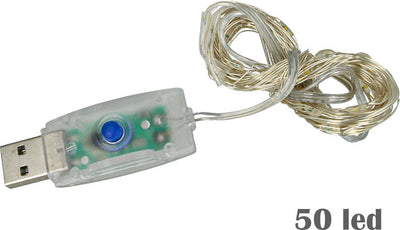 Stringa-Led-Con-USB-5V-Filo-Rame-Con-50-Luci-RGB-Multicolori-5-Metri-IP67-Decorazione-Natale-Ledlux