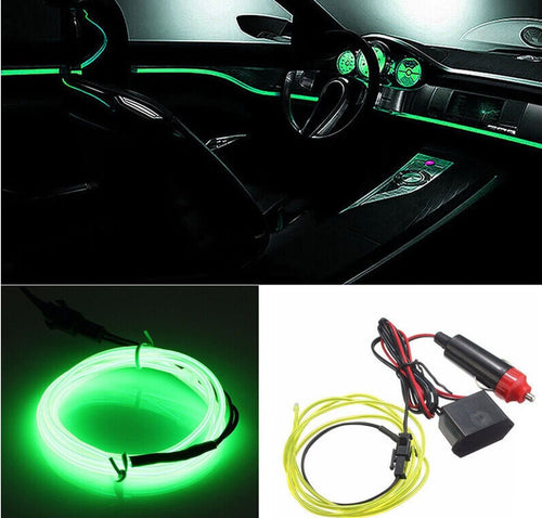 Strip Led 3 Metri Per Interni Auto Decorativa con Presa Accendisigari Colore Verde