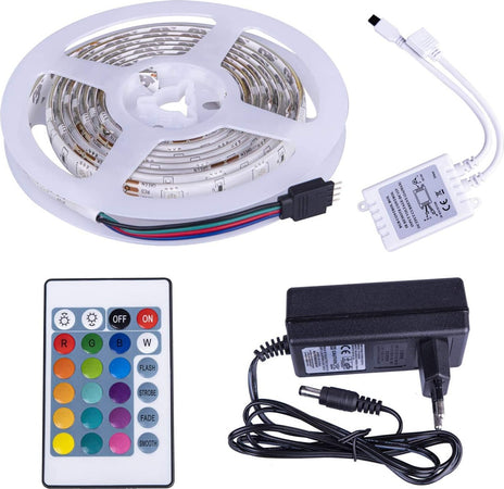 Strip Led Bobina 5 Metri Rgb 24v Smd 5050 Multicolor 16w/m Ip65 300 Led Striscia Casa, arredamento e bricolage > Illuminazione da interno > Strisce LED Trade Shop italia - Napoli, Commerciovirtuoso.it