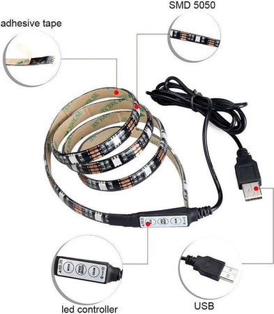Strip Led Striscia Usb 100cm L5 6.48w 5v Per Retroilluminazione Televisore Tv Illuminazione/Strisce LED Trade Shop italia - Napoli, Commerciovirtuoso.it
