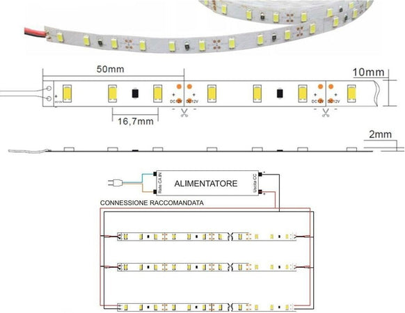 STRIP STRISCIA RIGIDA BARRA 1 METRO A LED 5630 7020 5050 13W 72 LED CALDA FREDDA Illuminazione/Strisce LED Trade Shop italia - Napoli, Commerciovirtuoso.it