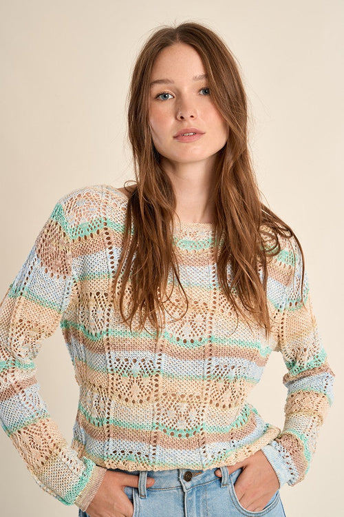 Maglione a righe Multicolore Maniche lunghe