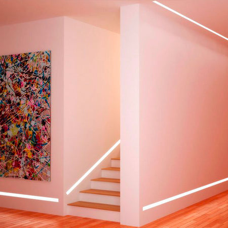 *STOCK* Angolo a "T" per Striscia In Gesso Ceramico ad incasso predisp. LED 90x150x205mm