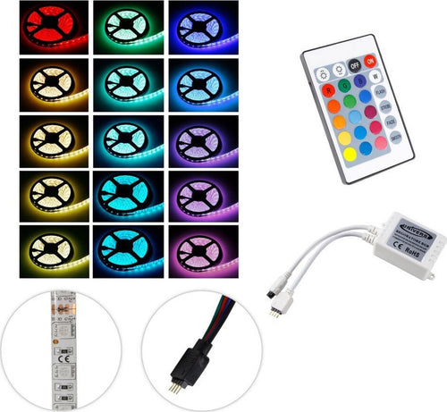 Striscia A Led Rgb 5 Mt Metri 300 Smd 5050 Bobina Strip Adesiva Con Telecomando Illuminazione/Strisce LED Trade Shop italia - Napoli, Commerciovirtuoso.it
