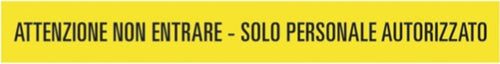 Striscia adesiva da terra - PVC - 120x15 cm - ''Attenzione non entrare...'' - Cartelli Segnalatori Fai da te/Sicurezza e protezione/Attrezzature per sicurezza sul lavoro/Segnaletica antinfortunistica Eurocartuccia - Pavullo, Commerciovirtuoso.it