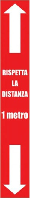 Striscia adesiva da terra - ''Rispetta la distanza di 1 mt'' - 100x15 cm Fai da te/Sicurezza e protezione/Attrezzature per sicurezza sul lavoro/Segnaletica antinfortunistica Eurocartuccia - Pavullo, Commerciovirtuoso.it