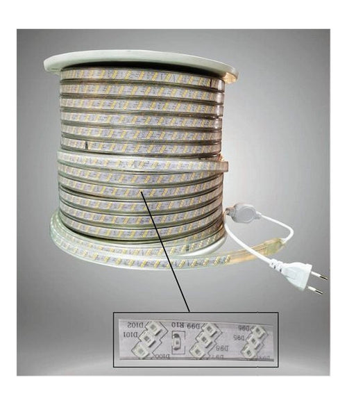 Striscia Led 220v 2835 180 Led Bobina 100 Metri Ip65 Luce Verde 2835-220v-180v