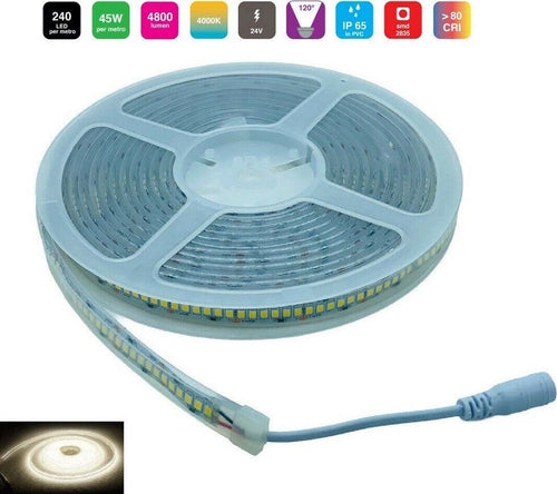 Striscia Led 24v Impermeabile Ip65 Con 1200 Led Luce Naturale 4000k Da 45 Watt Casa, arredamento e bricolage > Illuminazione da interno > Strisce LED Trade Shop italia - Napoli, Commerciovirtuoso.it