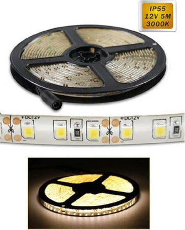 Striscia-Led-2835-5mt-Bobina-Luce-4000k-3000k-6500k-Waterprof-Ip55-2835-12v