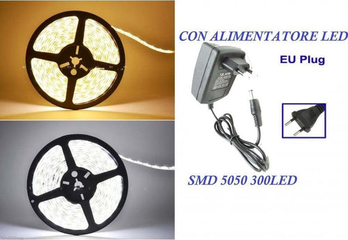 STRISCIA LED 5050 FLESSIBILE 4,5M CON + ALIMENTATORE LUCE BIANCO FREDDO CALDO Illuminazione/Strisce LED Trade Shop italia - Napoli, Commerciovirtuoso.it