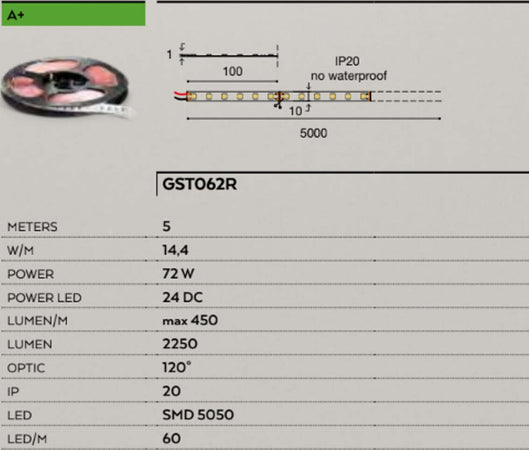Striscia-Led-Gea-Led-GST062R-72W-RGB-24V-IP20-5mt-multicolore-interno