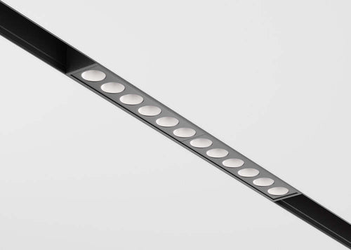 Striscia-Led-Per-Binario-Moderno-Points-Alluminio-Nero-12-Luci-12W-Dimmerabile