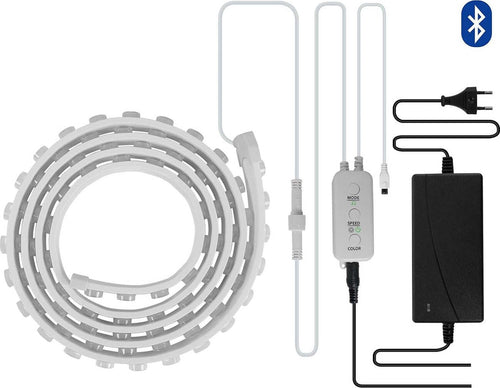Striscia LED RGB 2 Metri Multicolore Controllo via Controllo APP e Bluetooth Resistente all'Acqua IP65 per INTERNI e ESTERNI