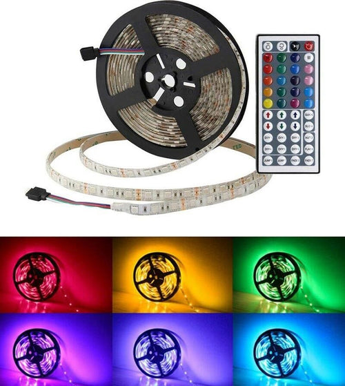 Striscia-Led-Rgb-5050-Smd-300-Bobina-5mt-Multicolori-Illuminazioni-Negozio-Each