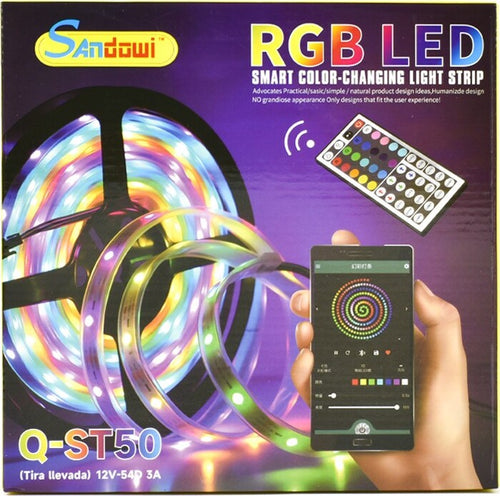 Striscia Led Rgb Autoadesiva 5mt Con Funzione Audio Bluetooth Telecomando Q-st50 Illuminazione/Strisce LED Trade Shop italia - Napoli, Commerciovirtuoso.it