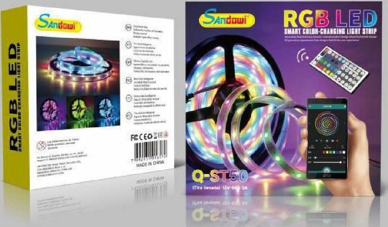 Striscia Led Rgb Autoadesiva 5mt Con Funzione Audio Bluetooth Telecomando Q-st50 Illuminazione/Strisce LED Trade Shop italia - Napoli, Commerciovirtuoso.it
