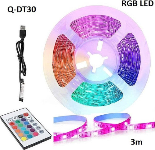 Striscia Led Rgb Usb 3 Metri Con Telecomando Q-dt30 5050 5v Ip67 Impermeabile Illuminazione/Strisce LED Trade Shop italia - Napoli, Commerciovirtuoso.it