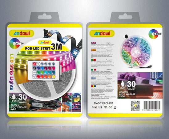 Striscia Led Rgb Usb 3 Metri Con Telecomando Q-dt30 5050 5v Ip67 Impermeabile Illuminazione/Strisce LED Trade Shop italia - Napoli, Commerciovirtuoso.it