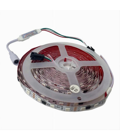 Striscia Led Smd5050 Ip20 12v 5 Mt Digitale Luce Rgb Telecomando W5050r-12-60-ic