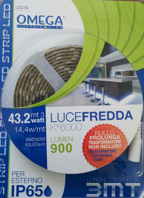 Striscia LED SMD5050 Lunghezza 3 Metri, k 6000°, Bianco Omega Electric Line LD279 Illuminazione/Illuminazione per interni/Illuminazione speciale/Nastri LED Scontolo.net - Potenza, Commerciovirtuoso.it