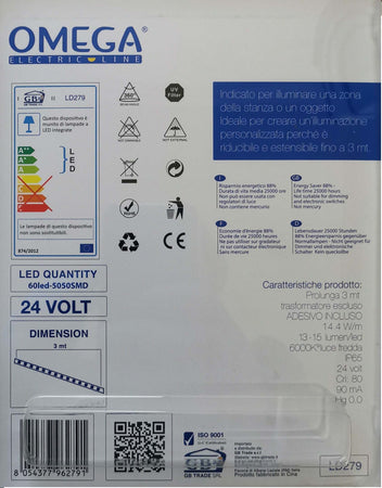 Striscia LED SMD5050 Lunghezza 3 Metri, k 6000°, Bianco Omega Electric Line LD279 Illuminazione/Illuminazione per interni/Illuminazione speciale/Nastri LED Scontolo.net - Potenza, Commerciovirtuoso.it