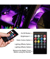 Striscia Per Auto 48 Led Rgb 4 Barre 8 Colori Modalità Musica Con Telecomando