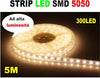 Striscia Strip Led Resistente All'acqua - 5 Metri - Smd5050 Bianco Caldo - 300 L Illuminazione/Strisce LED Trade Shop italia - Napoli, Commerciovirtuoso.it
