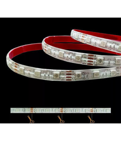 Striscia Strip Led Smd Rgb 5050 60d 12v 7w/m Ip55 Bobina 5 Metri 5050-d-rgb