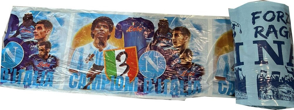 Striscione Calcio Napoli Double Face Con Terzo Scudetto Bianco Azzurro 200 Metri Sport e tempo libero/Fan Shop/Calcio/Bandiere e gagliardetti Trade Shop italia - Napoli, Commerciovirtuoso.it