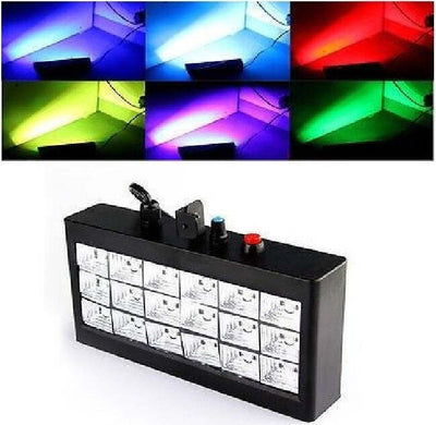STROBO 18 LED LUCE RGB PROIETTORE FARO EFFETTO DJ CONTROLLO MUSICALE REGOLABILE Strumenti Musicali/Sonorizzazione e palcoscenico/Illuminazione/Stroboscopi Trade Shop italia - Napoli, Commerciovirtuoso.it