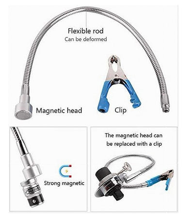 Strumento Di Misurazione Angolare Clip 1/2 Calibro Con Tubo Flessibile Magnetico