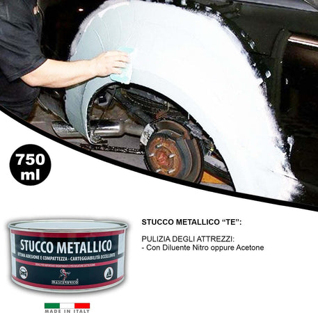 Stucco-Metallico-Carrozzeria-Auto-Moto-Vespa-Bicomponente-con-Catalizzatore-750-ml-Sovraverniciabile