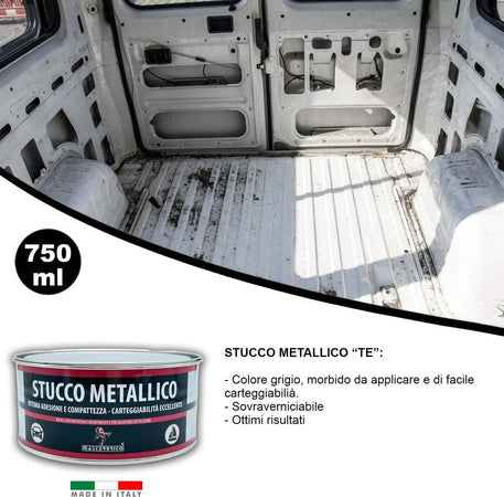 Stucco-Metallico-Carrozzeria-Auto-Moto-Vespa-Bicomponente-con-Catalizzatore-750-ml-Sovraverniciabile