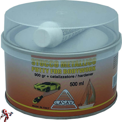 Stucco-metallico-per-carrozzeria-auto-bicomponente-con-catalizzatore-150/500-ml