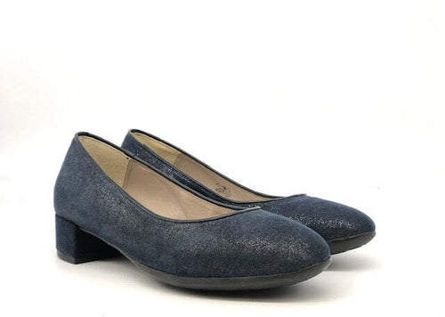 STUDIO VENICE Decollete alto ecopelle vernice blu