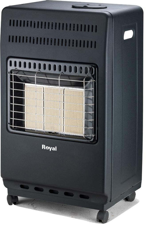 Stufa a gas GPL ad infrarossi 4,2 Kw con ruote e sistema di sicurezza e kit Incluso ITA ECM Nero