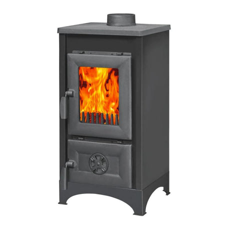 Stufa a legna "Karusel" 6,9 kW in acciaio verniciato caminetto h 80 cm