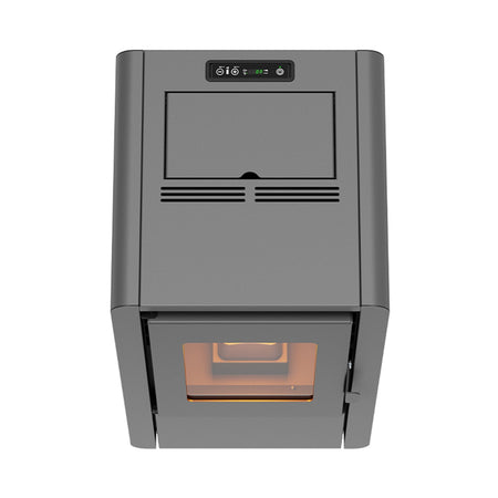 Stufa a pellet 6 kw ventilata "Petit" per ambienti moderni h 77 cm