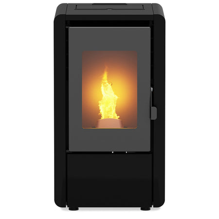 Stufa a pellet 6 kw ventilata "Petit" per ambienti moderni h 77 cm