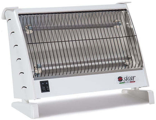 Stufa Elettrica Stufetta al Quarzo 2 Candele 1200W Nero o Bianco Italiana Sicar