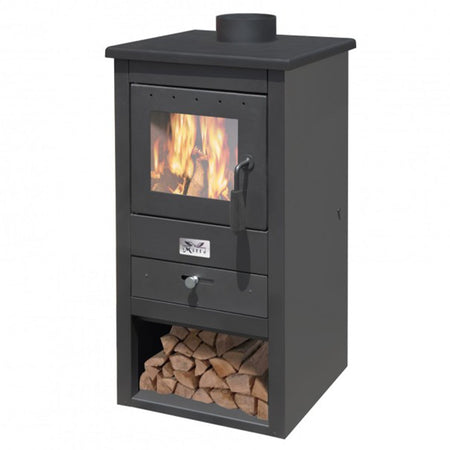 Stufa a legna "Athena" 10,7 kW 86 cm in acciaio verniciato caminetto "Made in Italy"