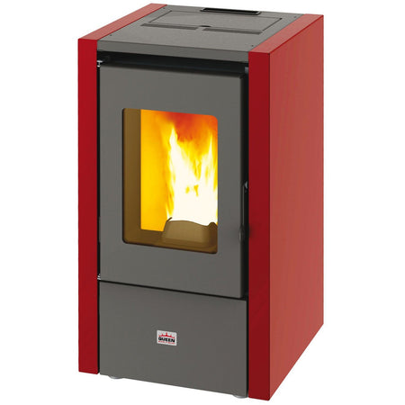 Stufa a pellet 6 kw ventilata "Petit" per ambienti moderni h 77 cm