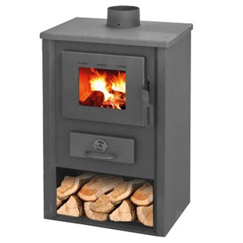 Stufa a legna Koine 7 kW in acciaio verniciato caminetto h 77 cm
