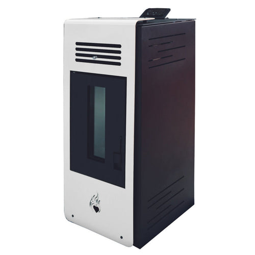 Stufa a pellet 8 kw ventilata Cuore Caldo per ambienti moderni h 92 cm