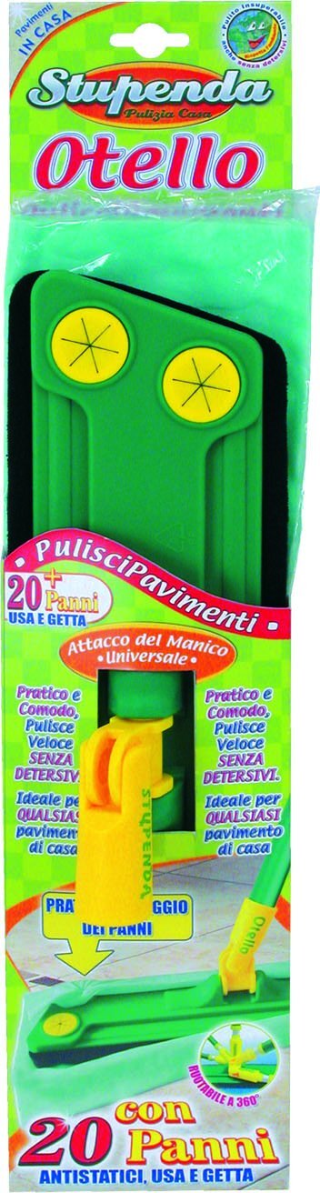 Stupenda-ATT00029A-Attrezzo-Puliscipavimento-Otello,-Giallo/Verde,-12x51x4-cm