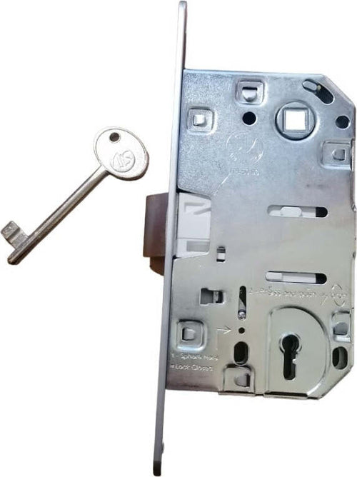 STV---SERRATURA-DA-INFILARE-PER-PORTE-INTERNE-(A76)-PATENT-MEDIANA-D90-F18---CON-BORDI-TONDI---IN-ACCIAIO-CROMO-SATINATO-E50