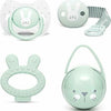 Suavinex 306629 Set Ciuccio Tettina Simmetrica In Silicone Per Neonati 0-6 Mesi, Catenella Portasucchietto In Tessuto, Portaciuccio, Massaggiagengive, Verde Prima infanzia/Regali per neonati/Set da regalo La Casa Del Bebè - Napoli, Commerciovirtuoso.it